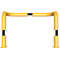 Anti-nudge hoop | double-sided, deep version | steel tube  76 mm | yellow / black | total width: 1000 mm | height above ground: 650 mm | to be fixed by plugs